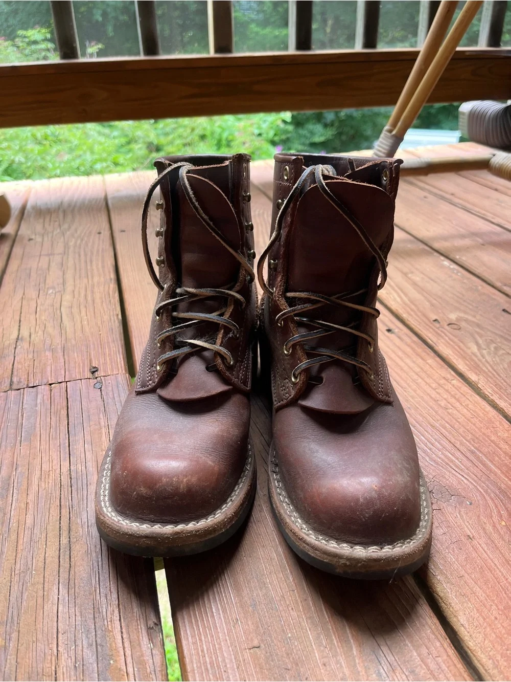 Nick's Handmade Lace Up Heritage Womens Size 8 Boots Brown All Smooth